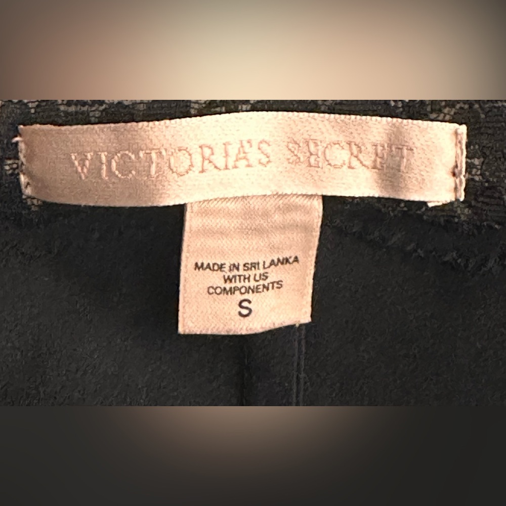 LADIES VICTORIA'S SECRET VINTAGE BLACK SATIN LACE-TRIM TEASE MINI SLIP DRESS - S - Picture 13 of 15